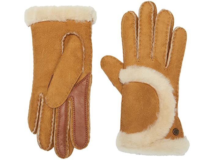 取寄 アグ レディース ウォーター レジスタント シープスキン グローブ ウィズ エクスポーズド シーム アンド テック パーム Ugg Women S Water Resistant Sheepskin Gloves With Exposed Seam And Tech Palm Chestnut Dcgroup Com