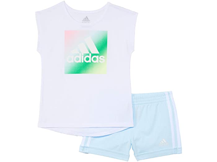 取寄 Adidas 舞踊 ティー アンド 半ズボン セット トドラー リトル キッズ Adidas Kids Dance Tee Shorts Set Toddler Little Kids White Blue Adidas アディダス キッズ 上下セット セットアップ ガールズ 倅 ジャージ パンツ トップス スポーツ ブランド 大きいサイズ