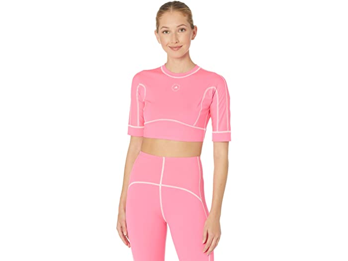 取寄 Adidas By Stella Mccartney クロップ Adidas By Stella Mccartney Tst Crop Gl7377 Pink Adidas By Stella Mccartney アディダス バイ ステラ マッカートニー トップス Tワイシャツ 長袖 レディース 商標 運動競技 フィットネス 略式 たくさんサイズ ビックサイズ