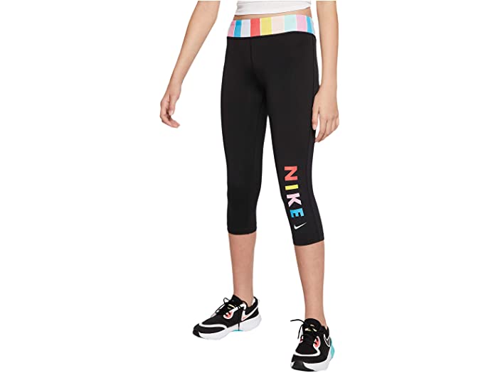 取寄 ナイキ 一 きつい カプリ リトル キッズ ビッグ キッズ Nike Kids One Tight Capris Little Kids Big Kids Black White Track Red Barlo Com Br