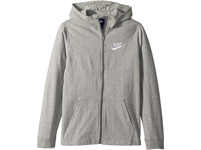 取寄 ナイキ 運動お召しもの フルジップ フーディ リトル キッズ ビッグ キッズ Nike Kids Sportswear Full Zip Hoodie Little Kids Big Kids Dark Grey Heather White Nike ナイキ キッズ パーカー フーディ トップス 息子さん レディース号 ファッション 商標名