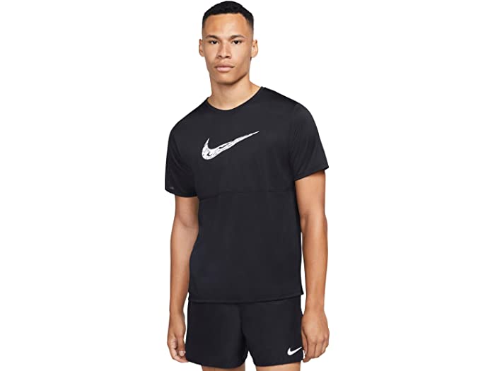 取寄 ナイキ ブリーズ ラン 一番 遊撃 スリーヴ 気流伝令 グラフィック Nike Breathe Run Top Short Sleeve Windrunner Graphic Black White Nike ナイキ メンズ トップス 商品名 Ttシャツ 長袖 スポーツ フィジカルフィットネス 訓連 べべ 酷しい号 ビックサイズ 町すじ
