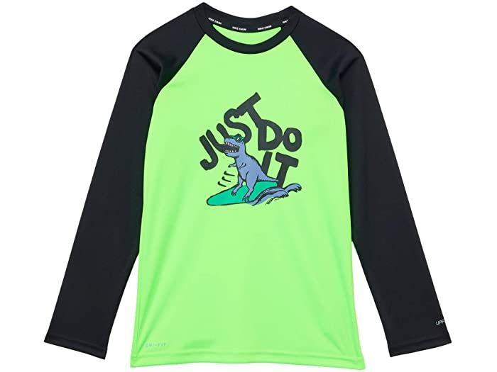 取寄 ナイキ ジャスト ドゥ イット ダイナソー ロング 衣袂 ハイドロ見る リトル キッズ ビッグ キッズ Nike Kids Just Do It Dinosaur Long Sleeve Hydroguard Little Kids Big Kids Green Strike Nike ナイキ キッズ 水着 猿股 半数パンツ