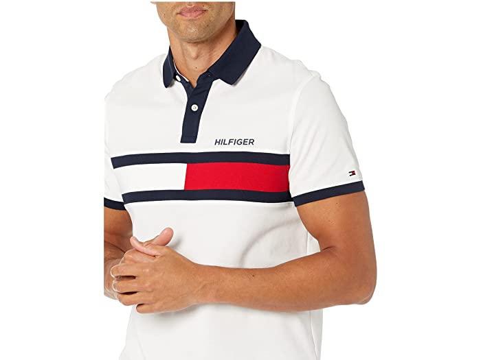 取寄 トミー ヒルフィガー フロッグ プライド ポロ シャツ イン カスタム フィット Tommy Hilfiger Flag Pride Polo Shirt In Custom Fit Bright White Studio Max Fr