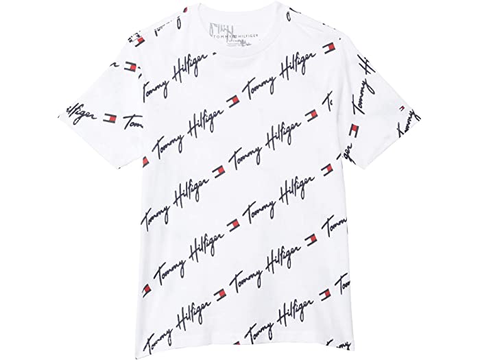 取寄 トミー ヒルフィガー キッズ ショート スリーブ オール オーバー プリント ティー シャツ ビッグ キッズ Tommy Hilfiger Kids Short Sleeve All Over Print Tee Shirt Big Kids Bright White Andapt Com