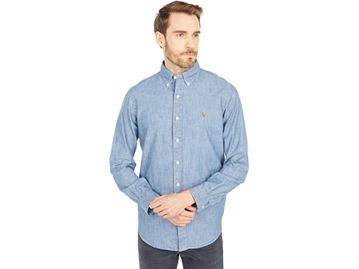 取寄 ポロ ラルフローレン メンズ クラシック フィット インディゴ シャンブレー シャツ Polo Ralph Lauren Men S Classic Fit Indigo Chambray Shirt Medium Indigo Tnfarmersmarkets Org