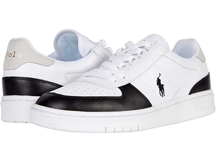 在庫一掃 Polo Pp ポロ メンズ ラルフローレン 取寄 ポロ Ralph Leather White Black Pp Crt Polo Men S Lauren スニーカー