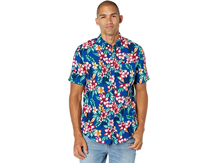 取寄 トミー ヒルフィガー メンズ リネン 遊撃手 捩り 名取り草落ち込む Yシャツ イン カスタム 一致 Tommy Hilfiger Men S Linen Short Sleeve Button Down Shirt In Custom Fit Cobalt Effie Europe Com