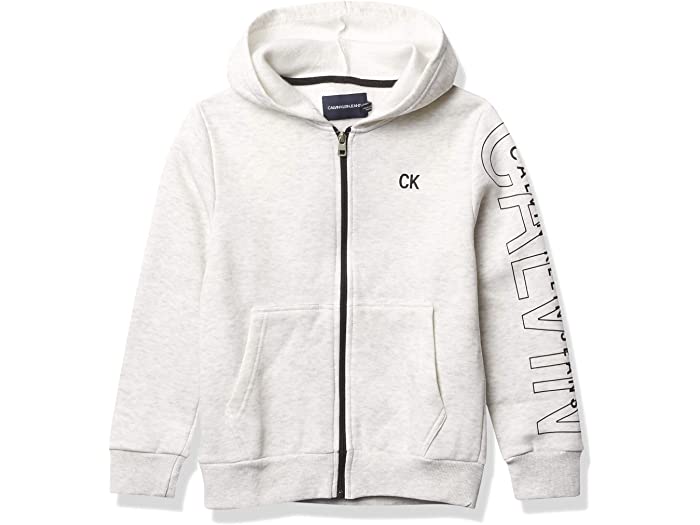 取寄 カルバンクライン メンズ フリース フル ジップ フーディ Calvin Klein Men S Fleece Full Zip Hoodie Oatmeal Heather Cdm Co Mz