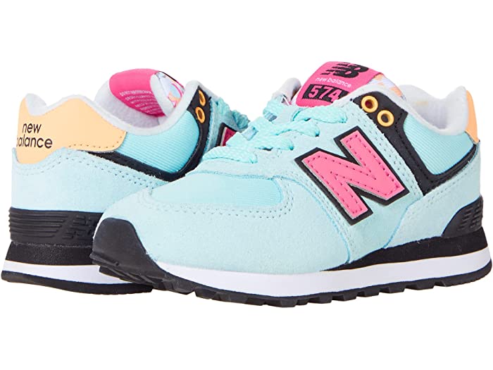 取寄 ニューバランス ガールズ キッズ 574 フローラル カモ リトル キッズ New Balance Girl S Kids 574 Floral Camo Little Kid Pale Blue Chill Sporty Pink Ice Org Br