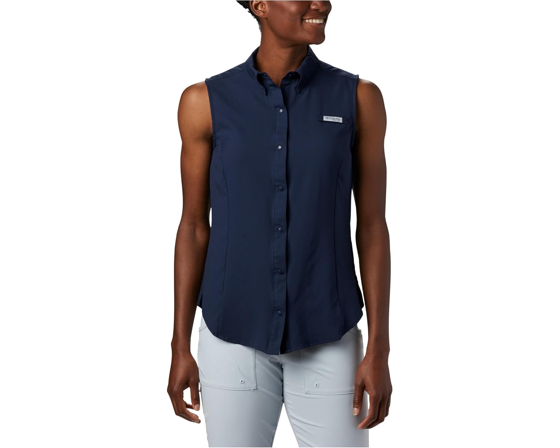(取寄) コロンビア レディース タミアミ スリーブレス シャツ Columbia women Tamiami Sleeveless Shirt Collegiate Navy｜ジェットラグ店