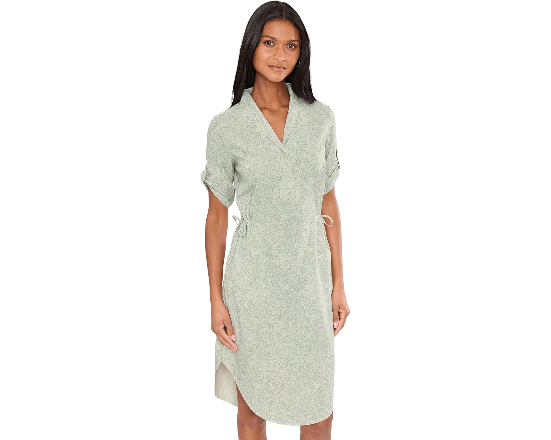 (取寄) ロイヤルロビンズ レディース スポ;ットレス トラベラー ドレス ショート スリーブ Royal Robbins women Spotless Traveler Dress Short Sleeve Sage Leaf Briar Print|ジェットラグ店