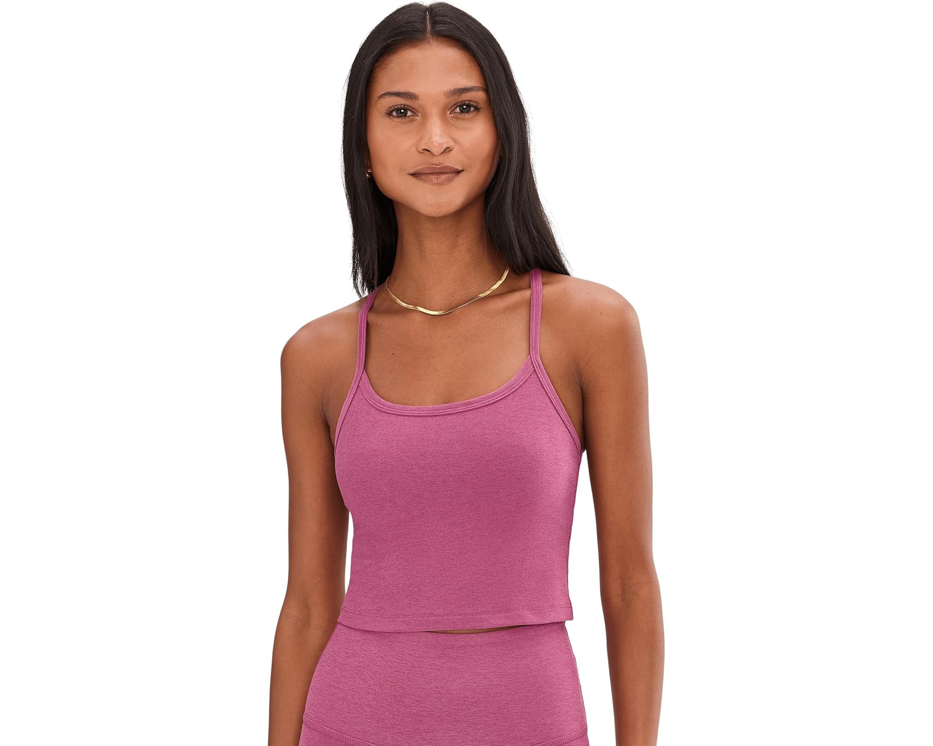 (取寄) ビヨンドヨガ レディース スペースダイ スリム レイサーバック クロップド タンク Beyond Yoga women Spacedye Slim Racerback Cropped Tank Smooth Mauve Heather｜ジェットラグ店