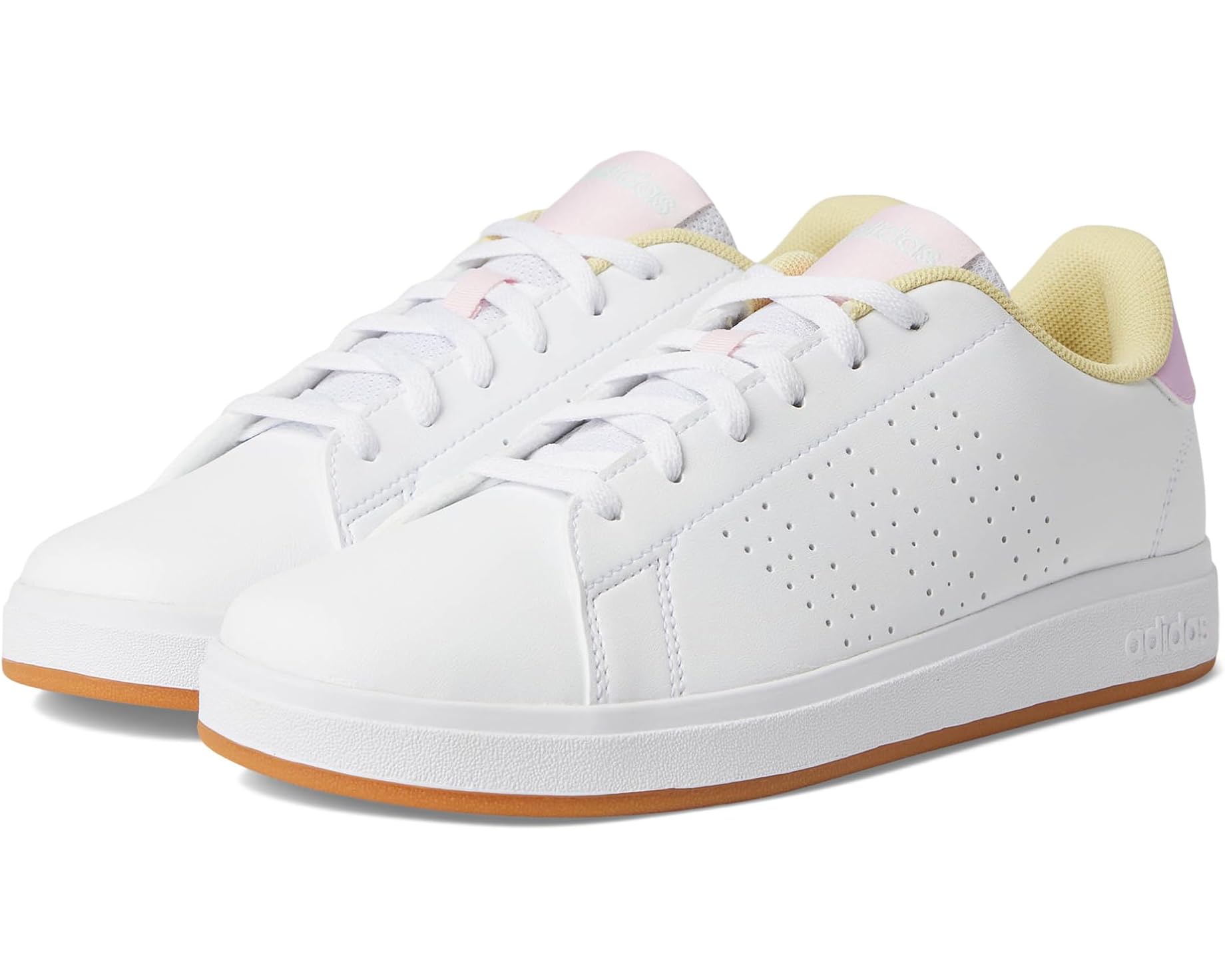 (取寄) アディダス キッズ アドバンテージ ベース 2.0 シューズ (ビッグ キッド) adidas kids Advantage Base 2.0 Shoes (Big Kid) White/Bliss Lilac/Clear Pink｜ジェットラグ店 16,050円