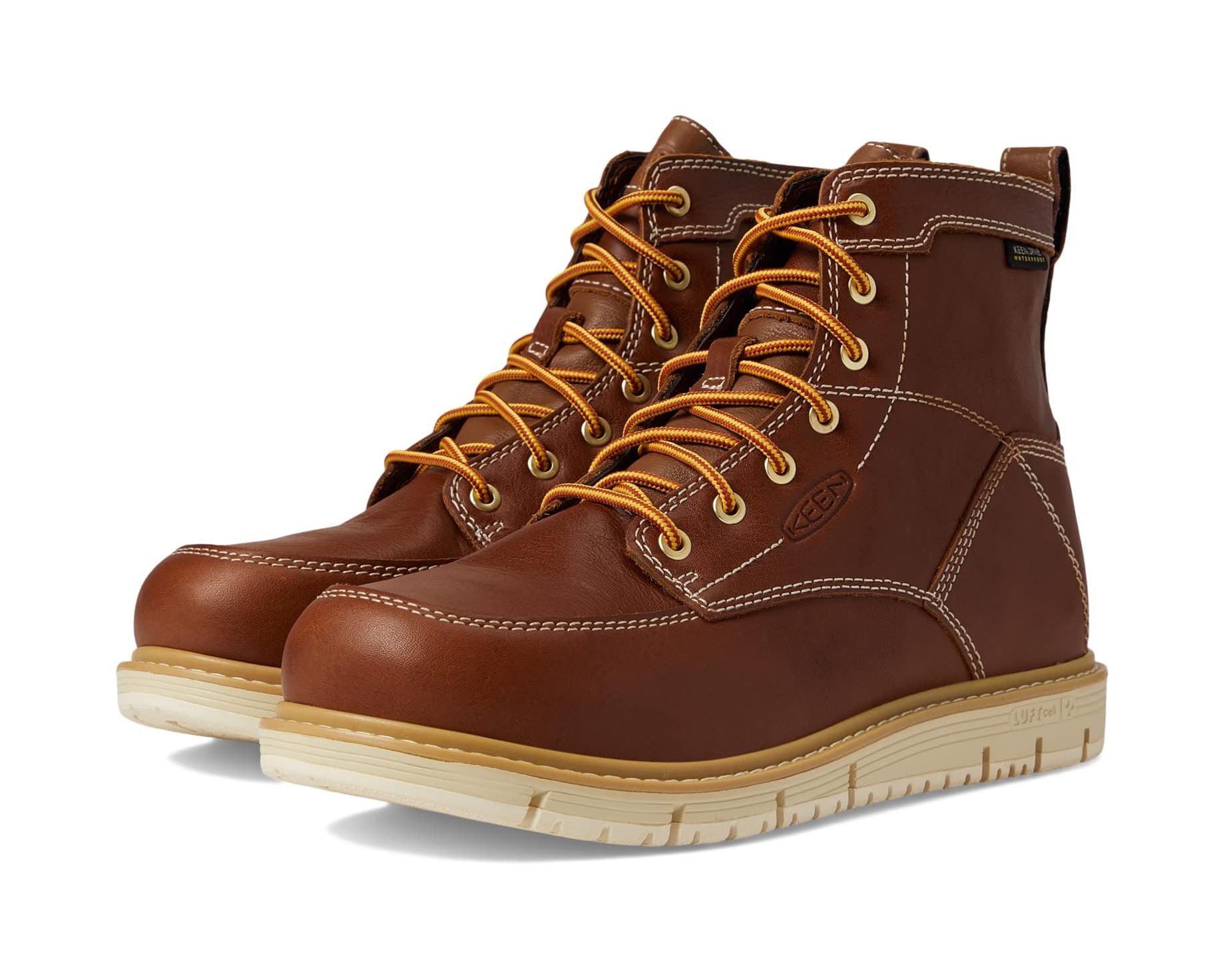 (取寄) キーン ユーティリティ メンズ サン ジョゼ アルミニウム トゥ Wp KEEN Utility men 6" San Jose Aluminum Toe WP Tortoise Shell/Star White｜ジェットラグ店