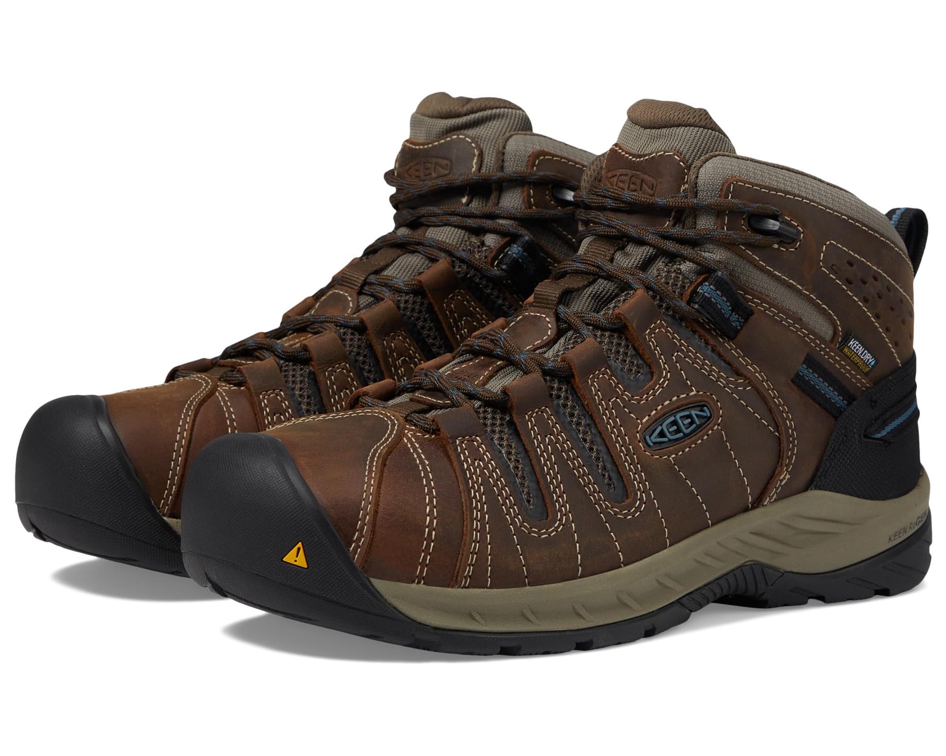 (取寄) キーン ユーティリティ メンズ フリント リ ミッド ウォータープルーフ (スチール トゥ) KEEN Utility men Flint II Mid Waterproof (Steel Toe) Cascade Brown/Orion Blue|ジェットラグ店