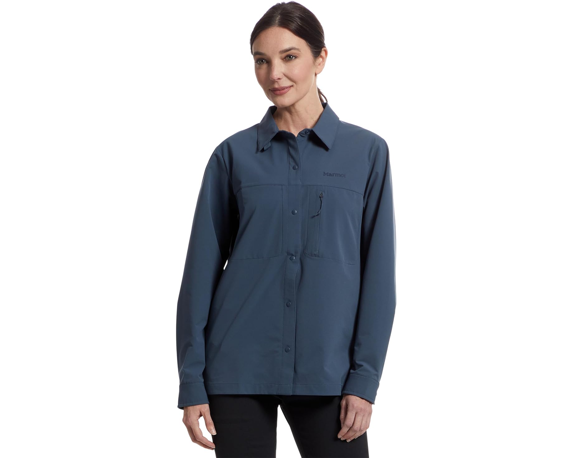(取寄) マーモット レディース オーバーシャツ Marmot women AirExchange SolarShield Overshirt Thunderhead|ジェットラグ店