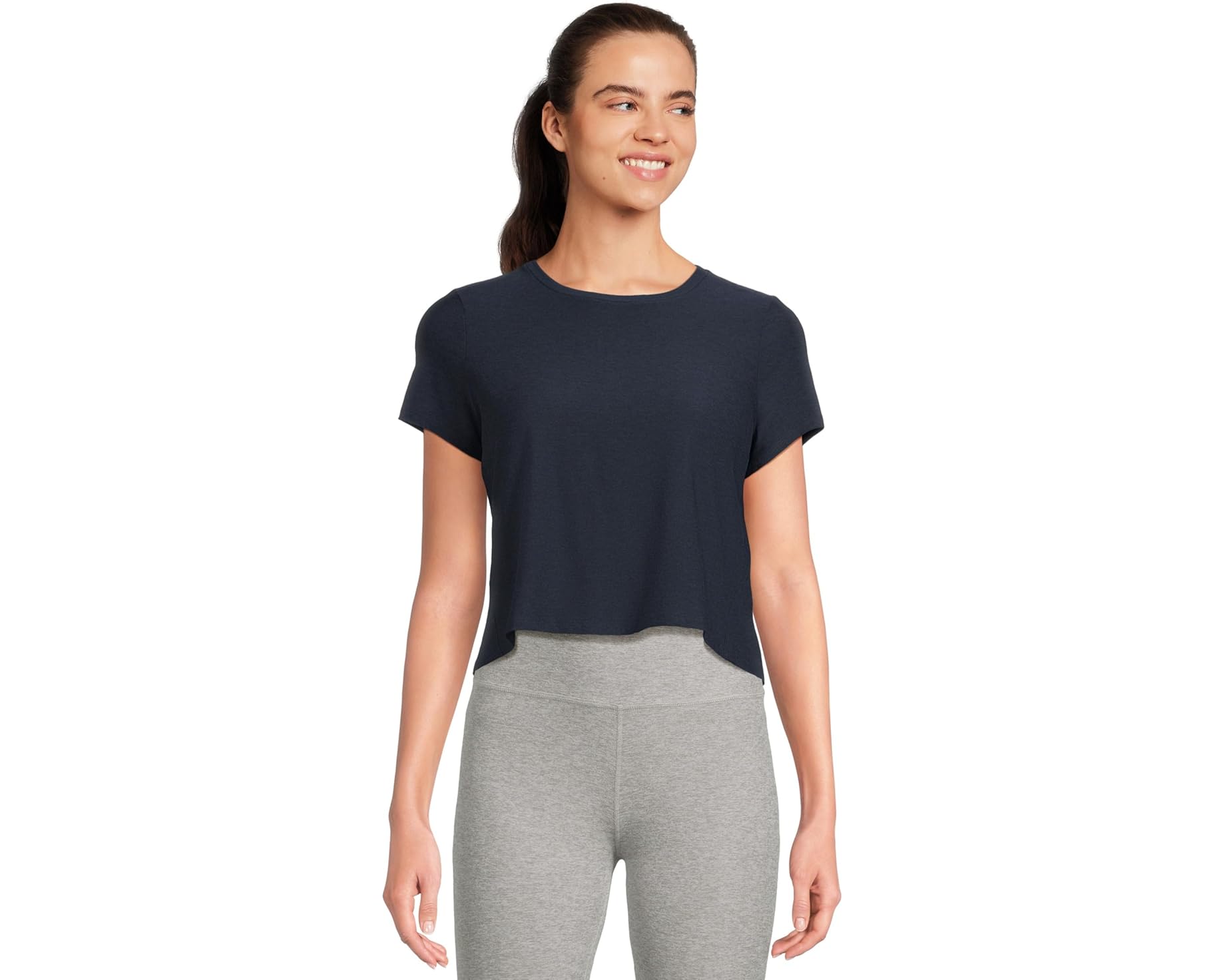 (取寄) ビヨンドヨガ レディース フェザーウェイト シュプリーム クロップド ティー Beyond Yoga women Featherweight Supreme Cropped Tee Nocturnal Navy｜ジェットラグ店 15,015円