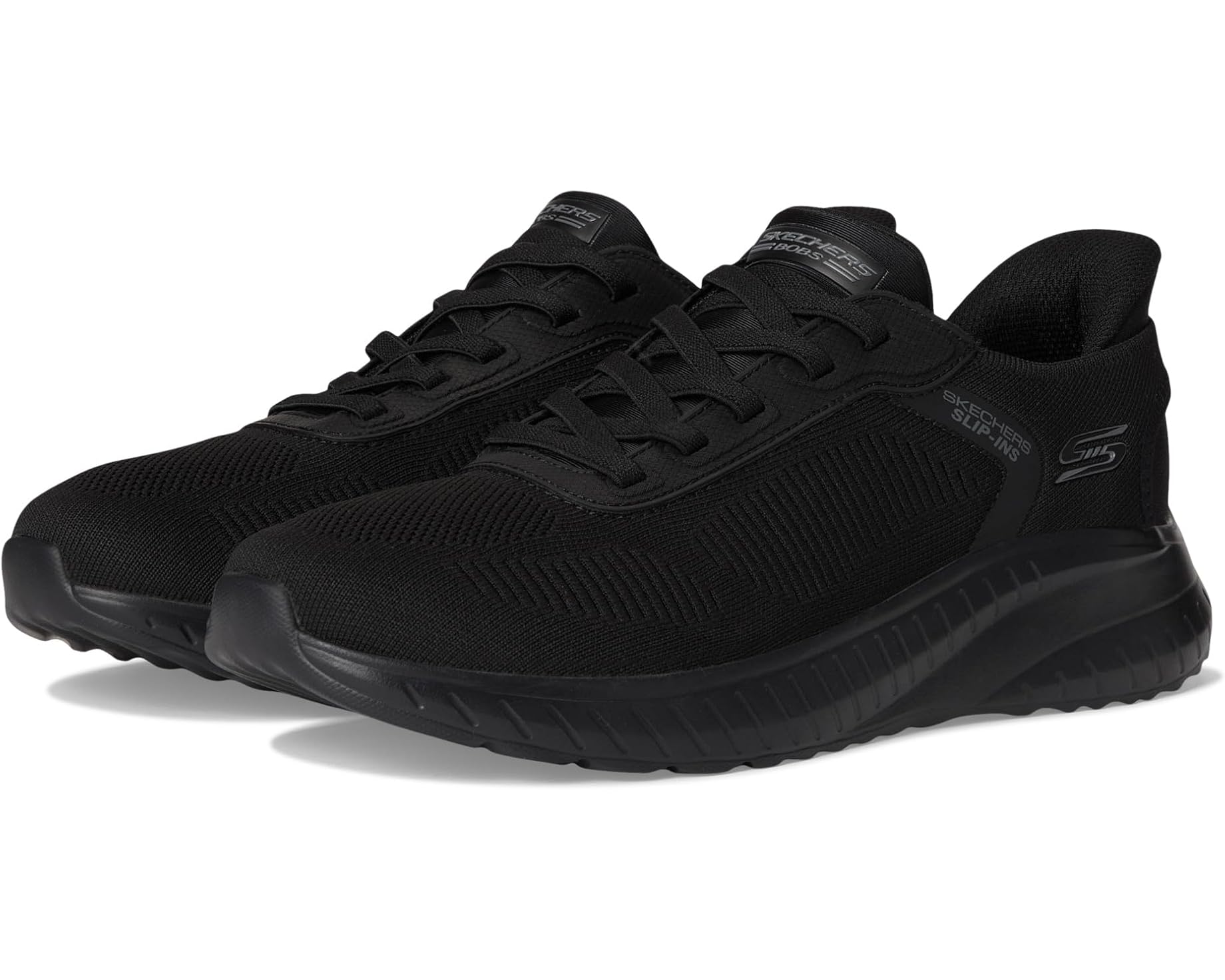(取寄) ボブス スケッチャーズ メンズ ハンズ フリー スリップ-インス スクアッド カオス - ソリッド ステップ BOBS from SKECHERS men Hands Free Slip-Ins Squad Chaos - Solid Step Black/Black｜ジェットラグ店