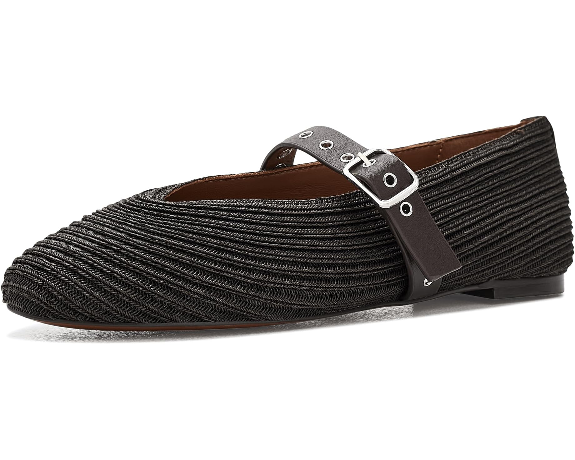 (取寄) メイドウェル レディース ザ レミー メアリー ジーン フラッツ イン ストロー Madewell women The Remy Mary Jane Flat in Straw Dark Carob｜ジェットラグ店