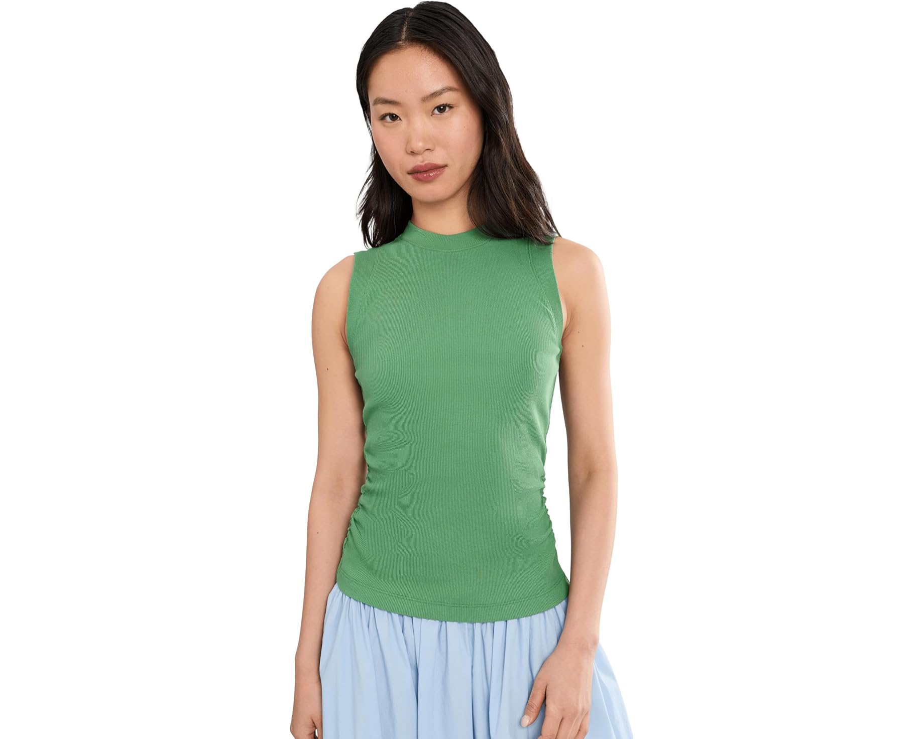 (取寄) サンクチュアリ レディース リブド ルーシュド タンク Sanctuary women Ribbed Ruched Tank Green Juice|ジェットラグ店