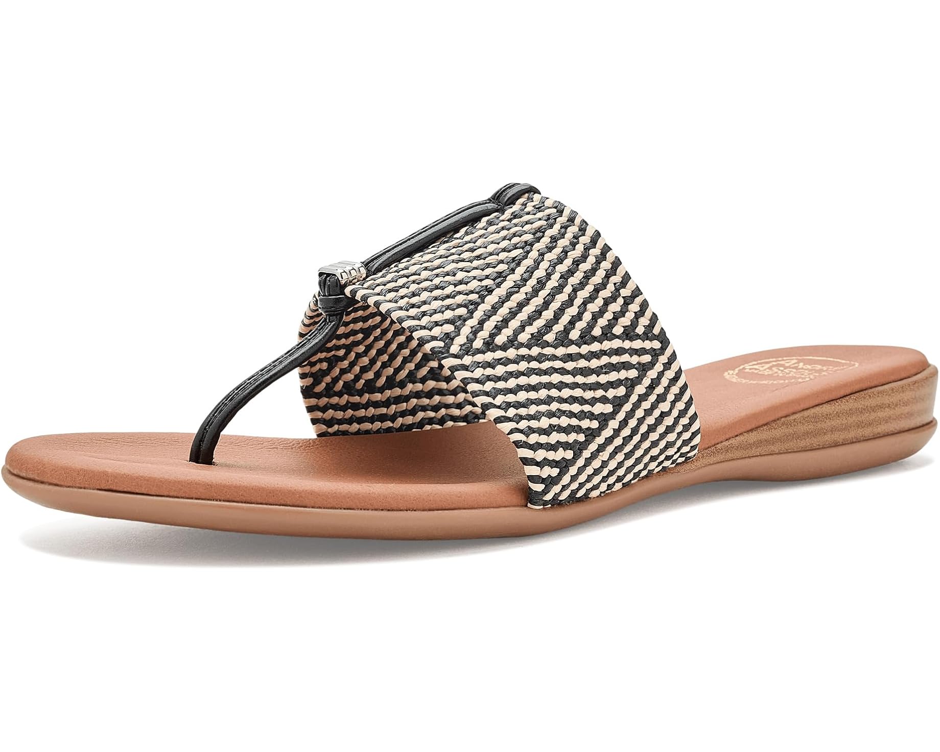 (取寄) アンドレアスース レディース ナイス ウーブン Andre Assous women Nice Woven Natural/Black｜ジェットラグ店
