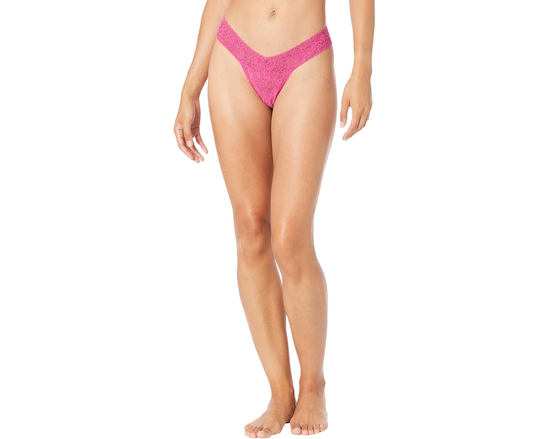 (取寄) ハンキー パンキー レディース シグニチャー レース ロウ ライズ トング Hanky Panky women Signature Lace Low Rise Thong Dragon Fruit Pink｜ジェットラグ店