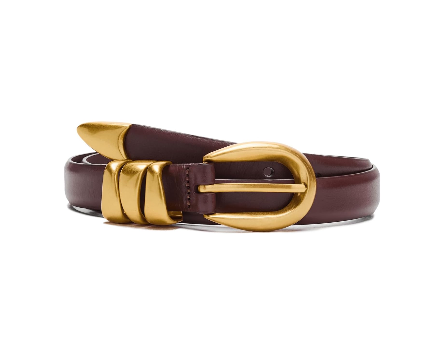 (取寄) メイドウェル トリプル メタル キーパー ベルト Madewell Triple Metal Keeper Belt Soft Mahogany｜ジェットラグ店