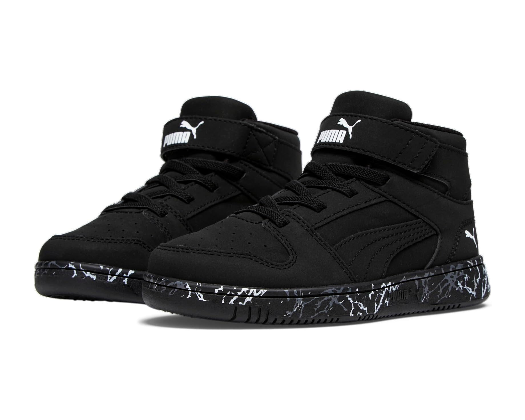 (取寄) プーマ リバウンド レイアップ ヌバック マウンテン パーク フック-アンド-ループ プレスクール (リトル キッド) PUMA Rebound Layup Nubuck Mountain Park Hook-and-Loop Preschool (Little Kid) Puma Black/Puma Black｜ジェットラグ店