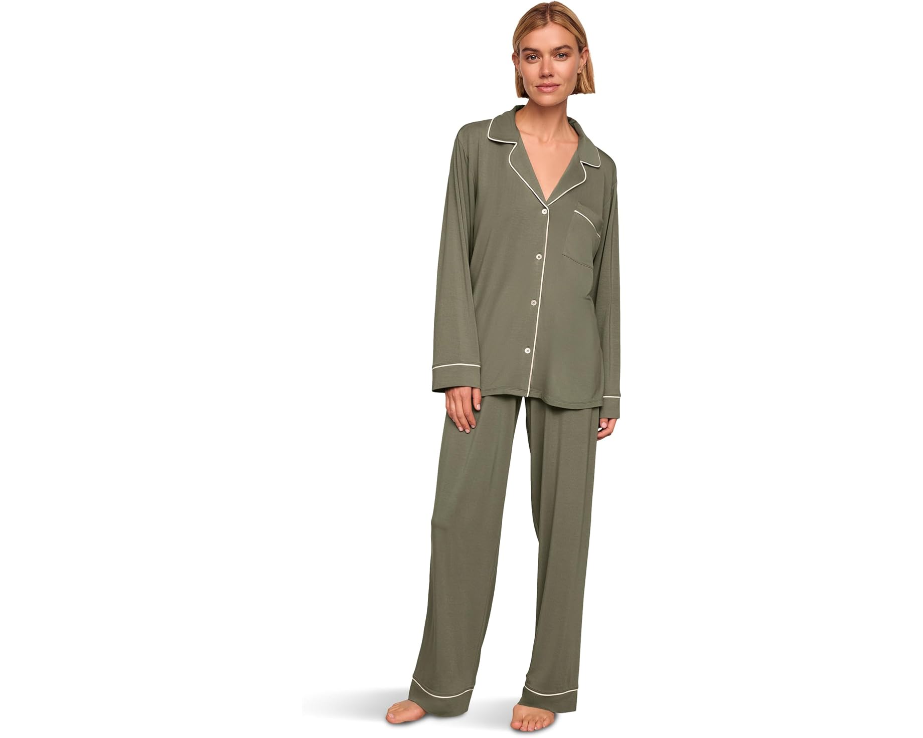 (取寄) エバージェイ レディース ジゼル - Pj セット Eberjey women Gisele - PJ Set Smokey Olive/Ivory|ジェットラグ店