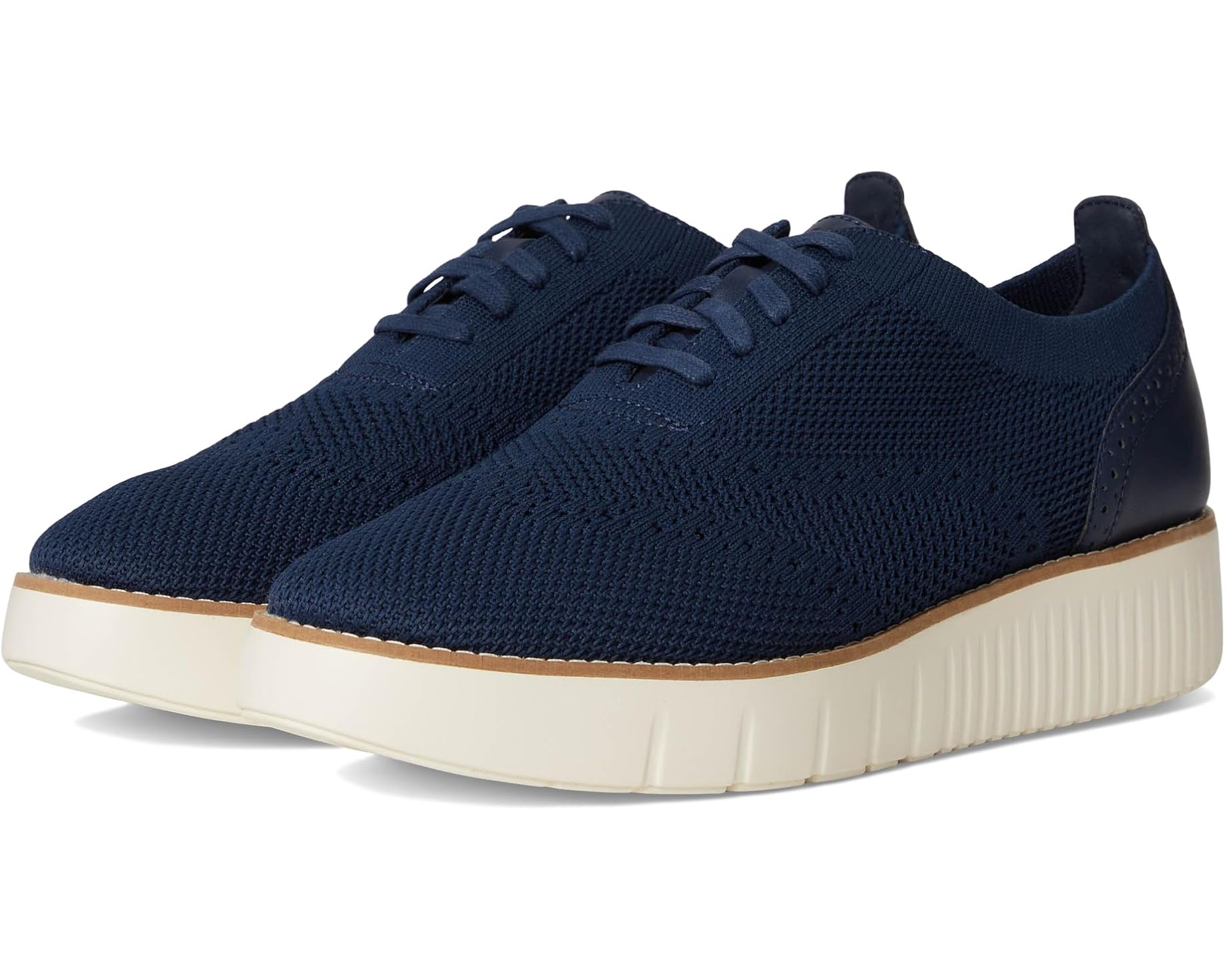 (取寄) コールハーン レディース グランド シティ プラットフォーム ステッチライト オックスフォード Cole Haan women Grand City Platform Stitchlite Oxfords Navy Knit/Ivory|ジェットラグ店