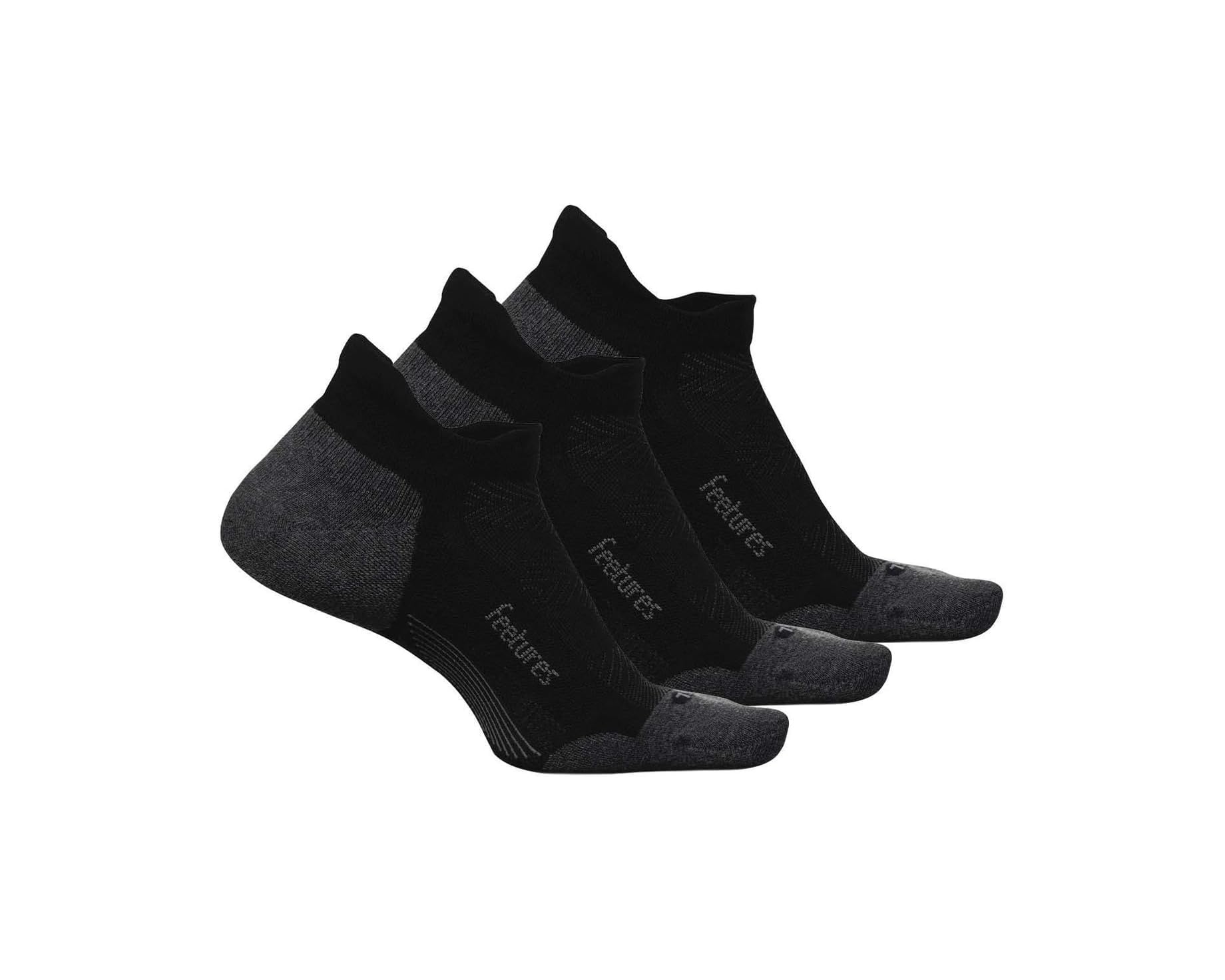 (取寄) フィーチャーズ ユニセックス エリート マックス クッション ノー ショー タブ 3-ペア パック Feetures unisex Elite Max Cushion No Show Tab 3-Pair Pack Black|ジェットラグ店