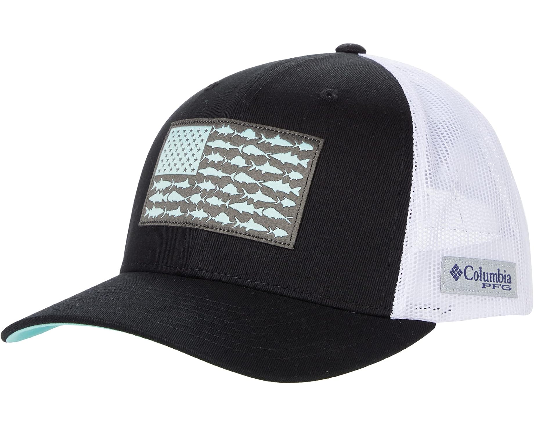 (取寄) コロンビア パフォーマンス フィッシング ギア メッシュ スナップバック フィッシュ フロッグ ボール キャップ Columbia PFG Mesh Snapback Fish Flag Ball Cap Black/White｜ジェットラグ店