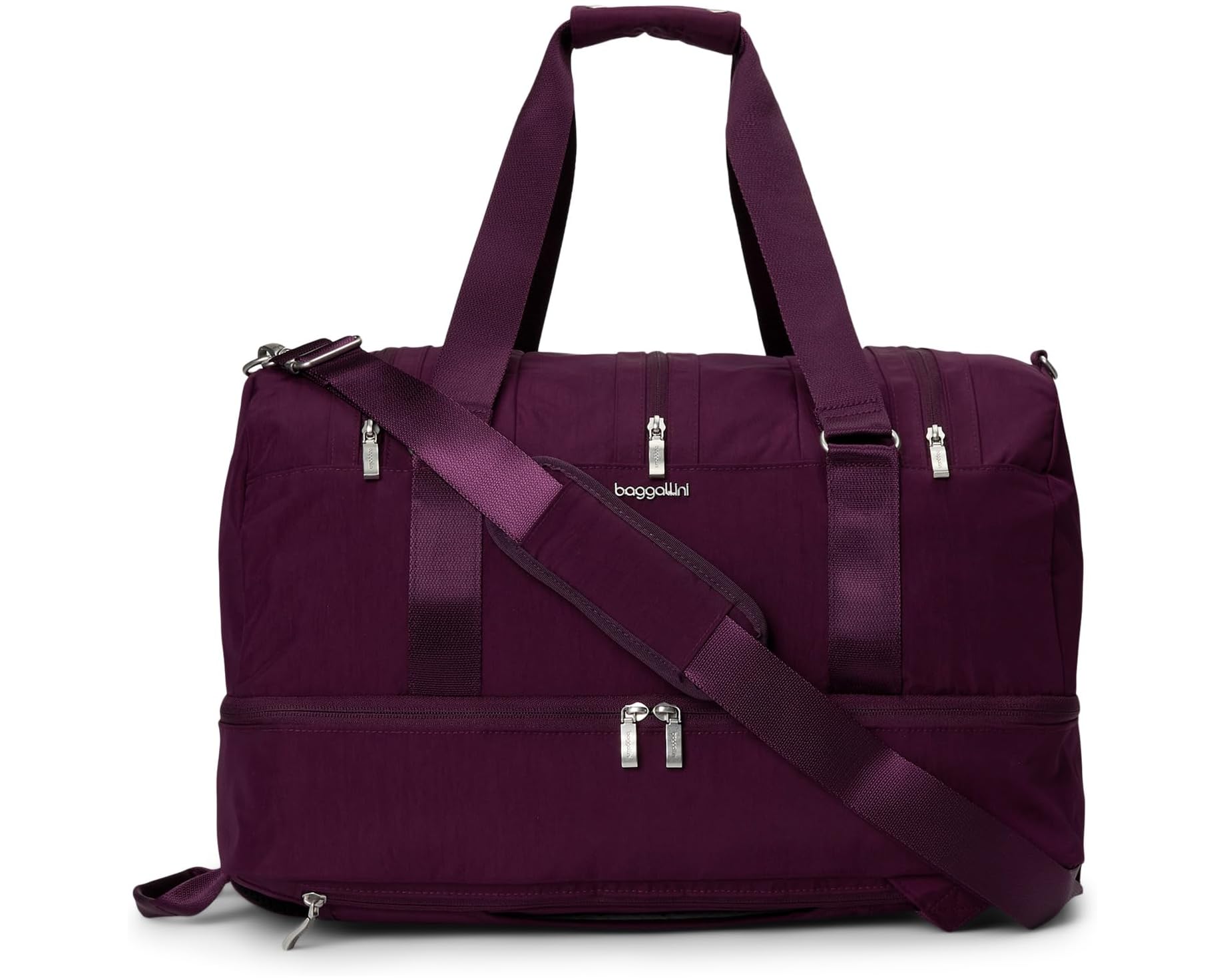 (取寄) バッガリーニ コンバーチブル ダッフル Baggallini Multizip Convertible Duffel Mulberry｜ジェットラグ店