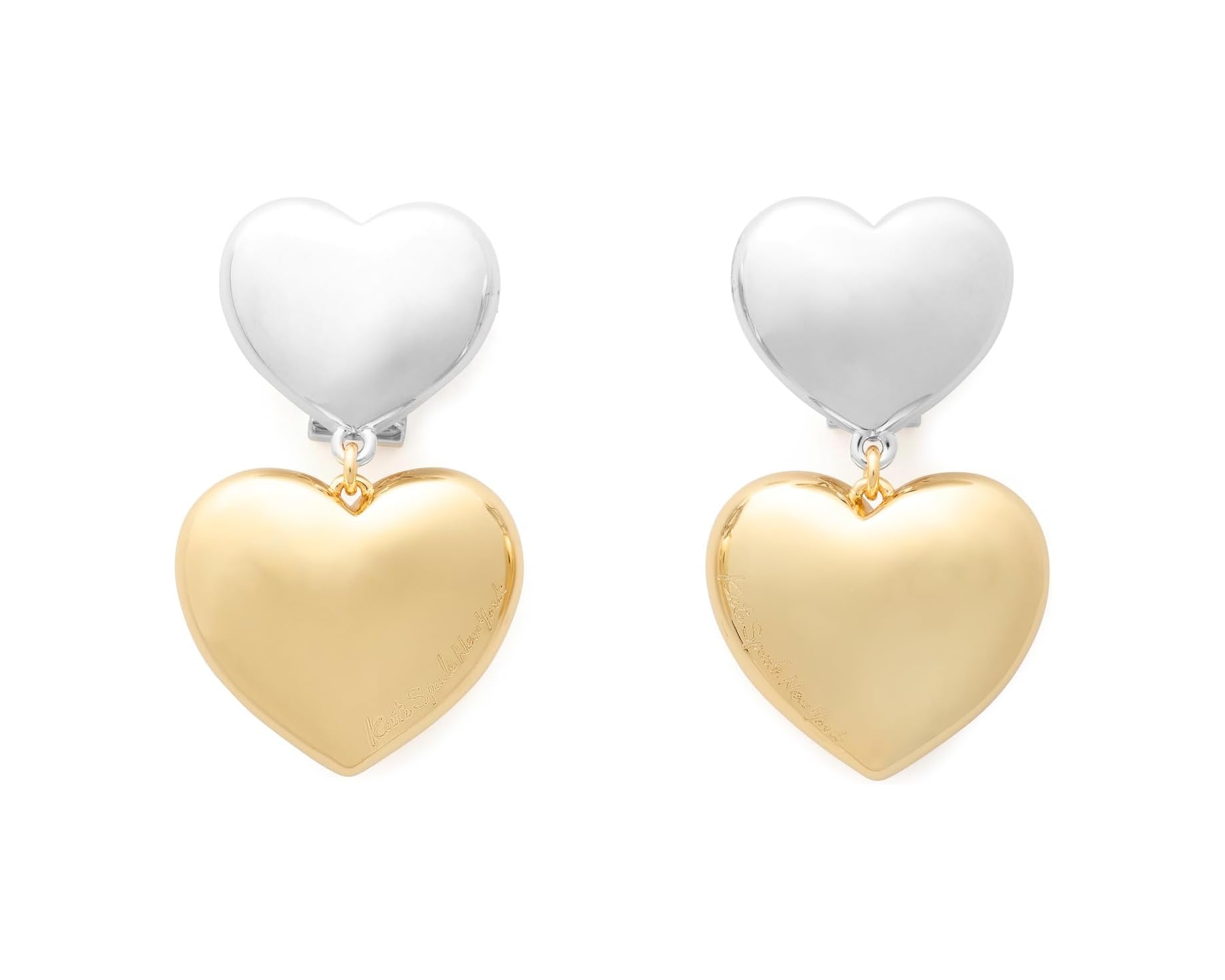 (取寄) ケイトスペード ハート ユー ドロップ イヤリングス Kate Spade New York Heart You Drop Earrings Silver Gold｜ジェットラグ店