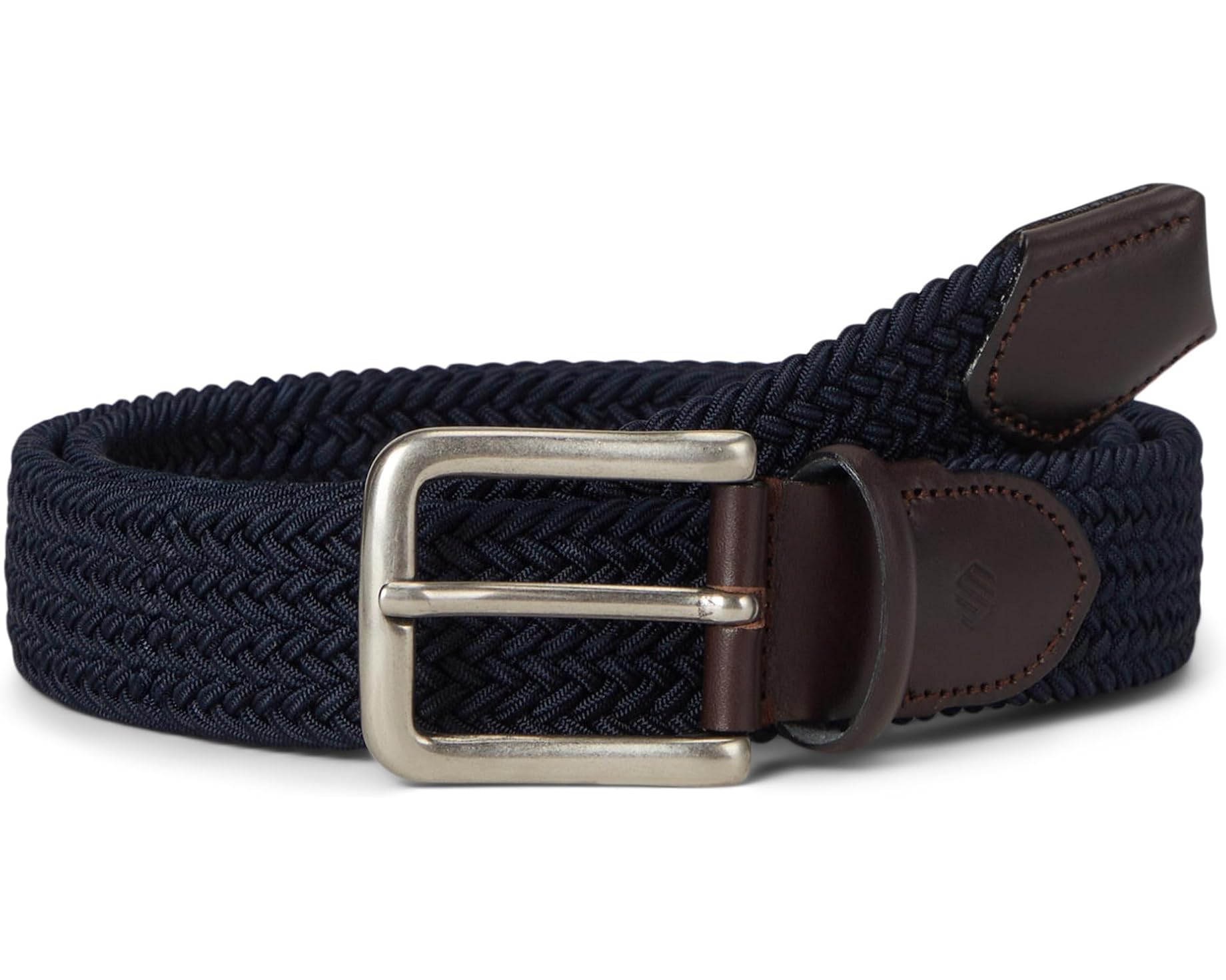 (取寄) ジョンストン&マーフィー ウーブン ストレッチ-ニット ベルト Johnston & Murphy Woven Stretch-Knit Belt Navy｜ジェットラグ店