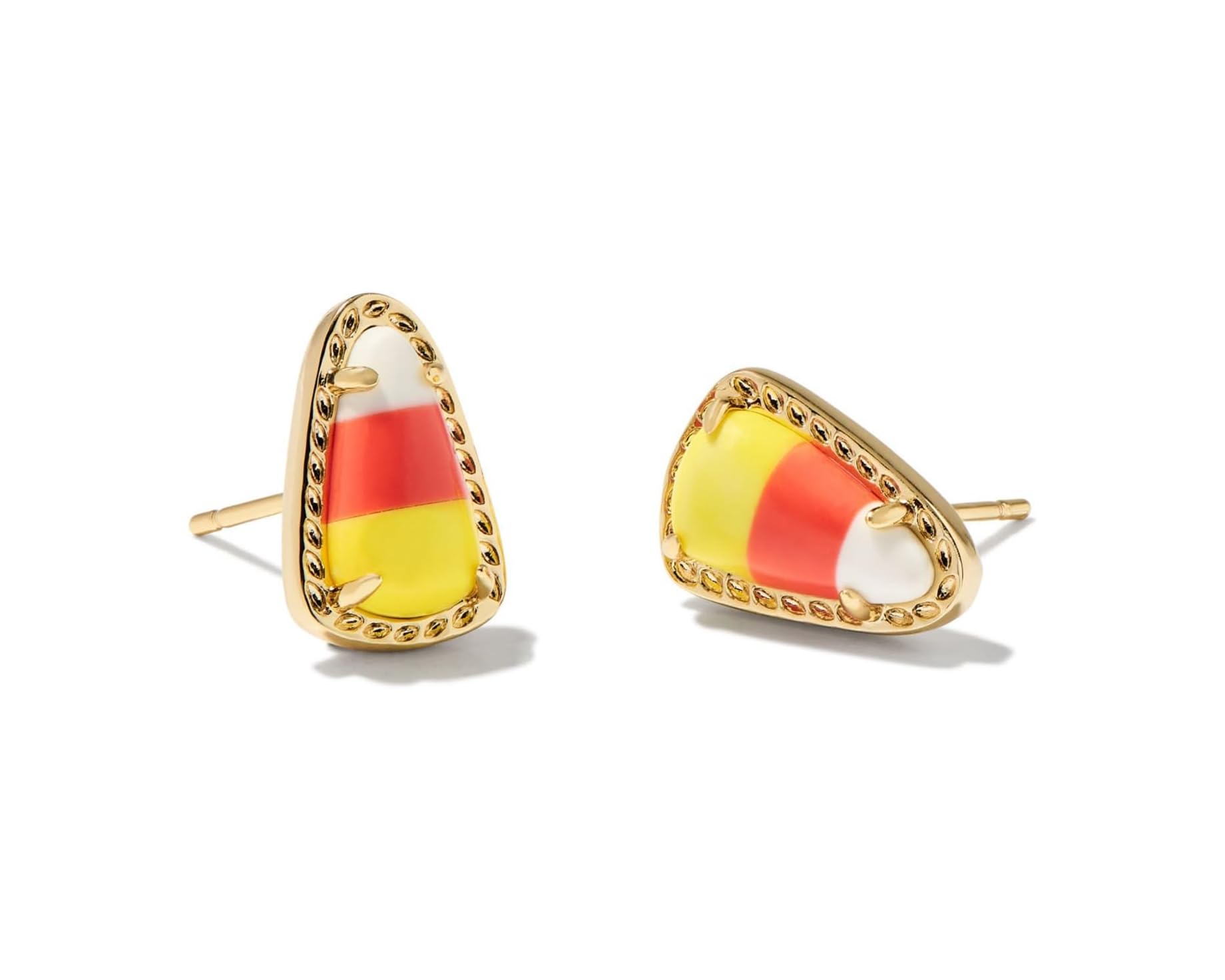 (取寄) ケンドラスコット キャンディ コーン スタッズ イヤリングス Kendra Scott Candy Corn Stud Earrings Gold Candy Corn Magnesite｜ジェットラグ店