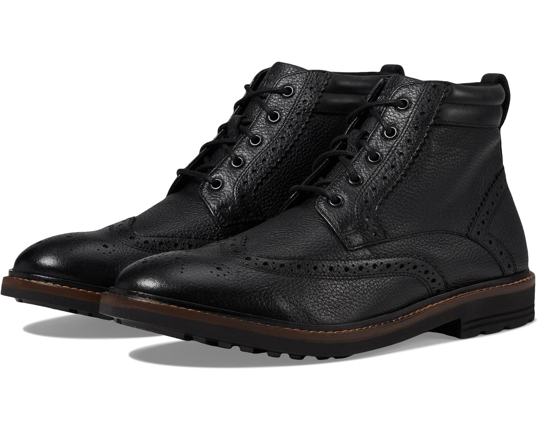 (取寄) ナン ブッシュ メンズ オデル 2.0 ウィングチップ ドレス カジュアル チャッカ レザー ブーツ Nunn Bush men Odell 2.0 Wingtip Dress Casual Chukka Leather Boots Black|ジェットラグ店