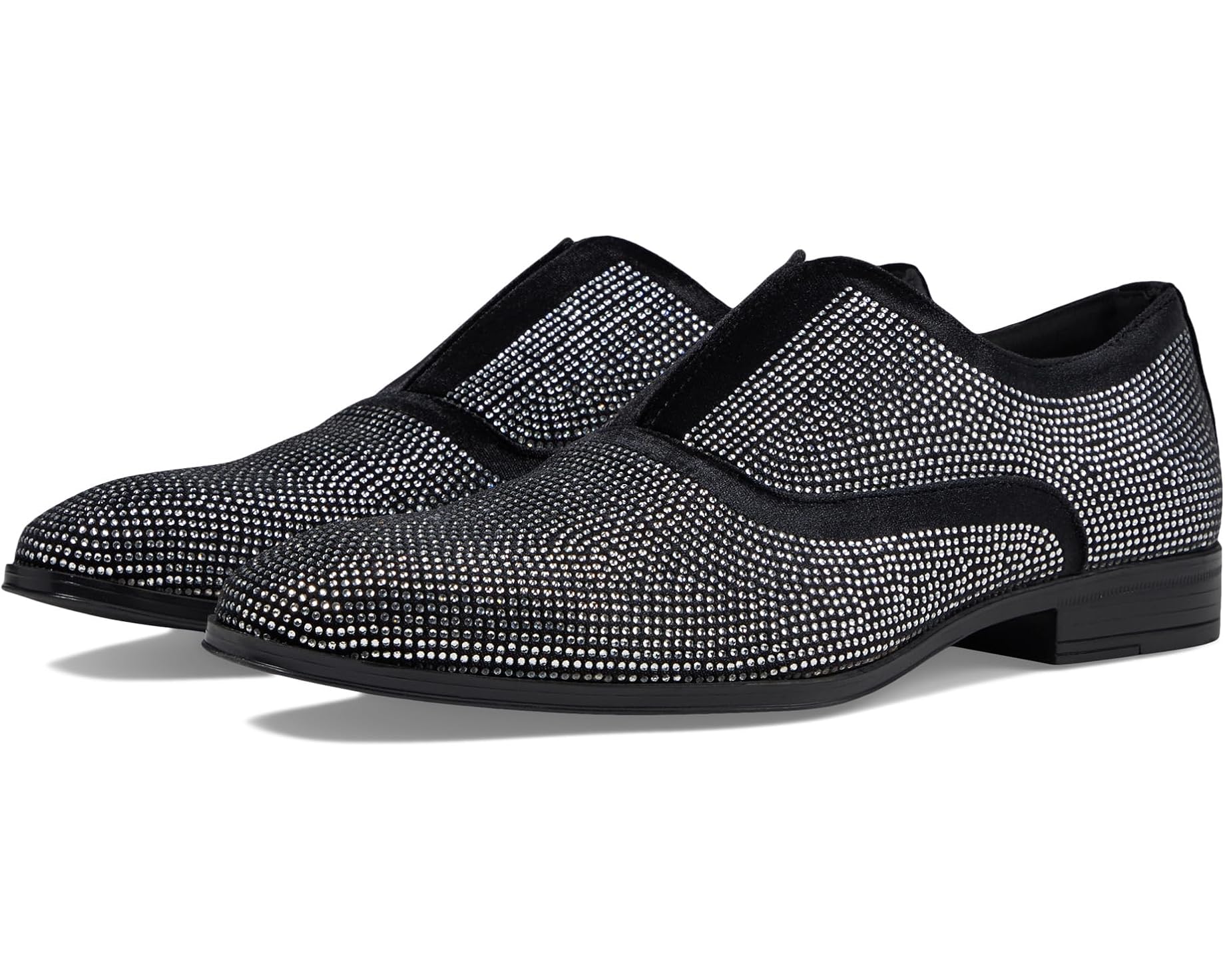 (取寄) ステイシー アダムス メンズ ラインストーン スリッポン Stacy Adams men Starleigh Rhinestone Slip-On Black/Silver|ジェットラグ店