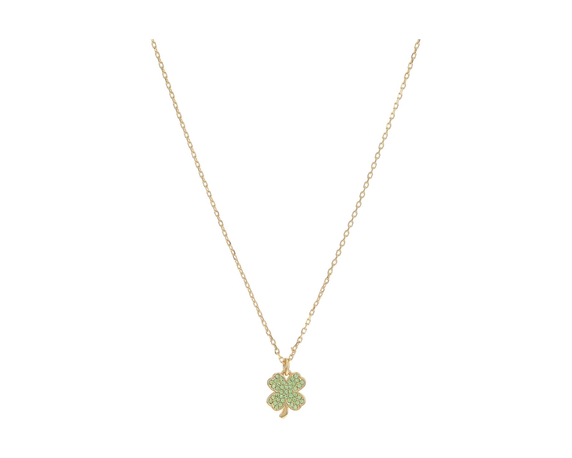 (取寄) ケイトスペード パヴェ クローバー ペンダント Kate Spade New York Pave Clover Pendant Green/Gold|ジェットラグ店