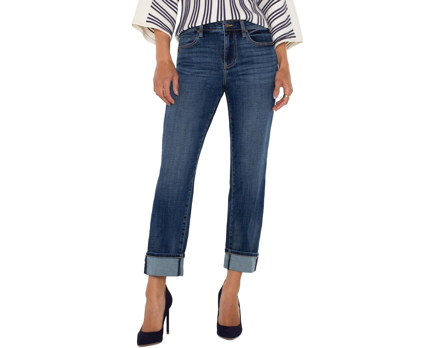 (取寄) リバプールロサンゼルス レディース ピティート マーリー ガールフレンド カフド ジーンズ Liverpool Los Angeles women Petite Marley Girlfriend Cuffed Jeans Rushland｜ジェットラグ店