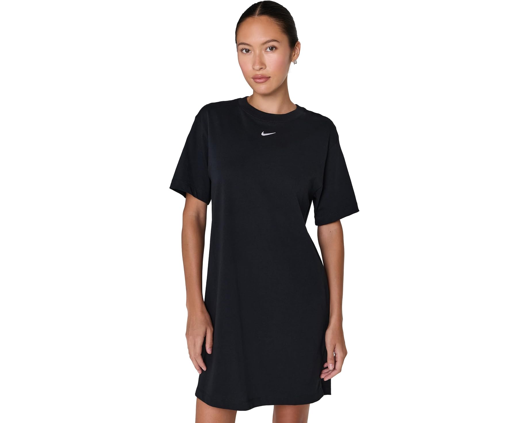 (取寄) ナイキ レディース チル ニット オーバーサイズ T-シャツ ドレス Nike women Chill Knit Oversized T-Shirt Dress Black/White｜ジェットラグ店