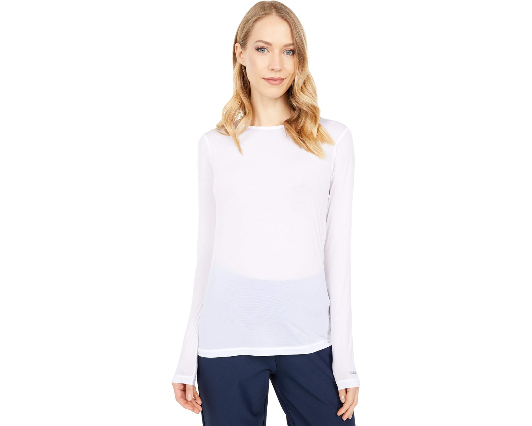 (取寄) ジェイミー サドック レディース サンセンス クルー ネック トップ ロング スリーブ Jamie Sadock women Sunsense Crew Neck Top Long Sleeve Sugar｜ジェットラグ店