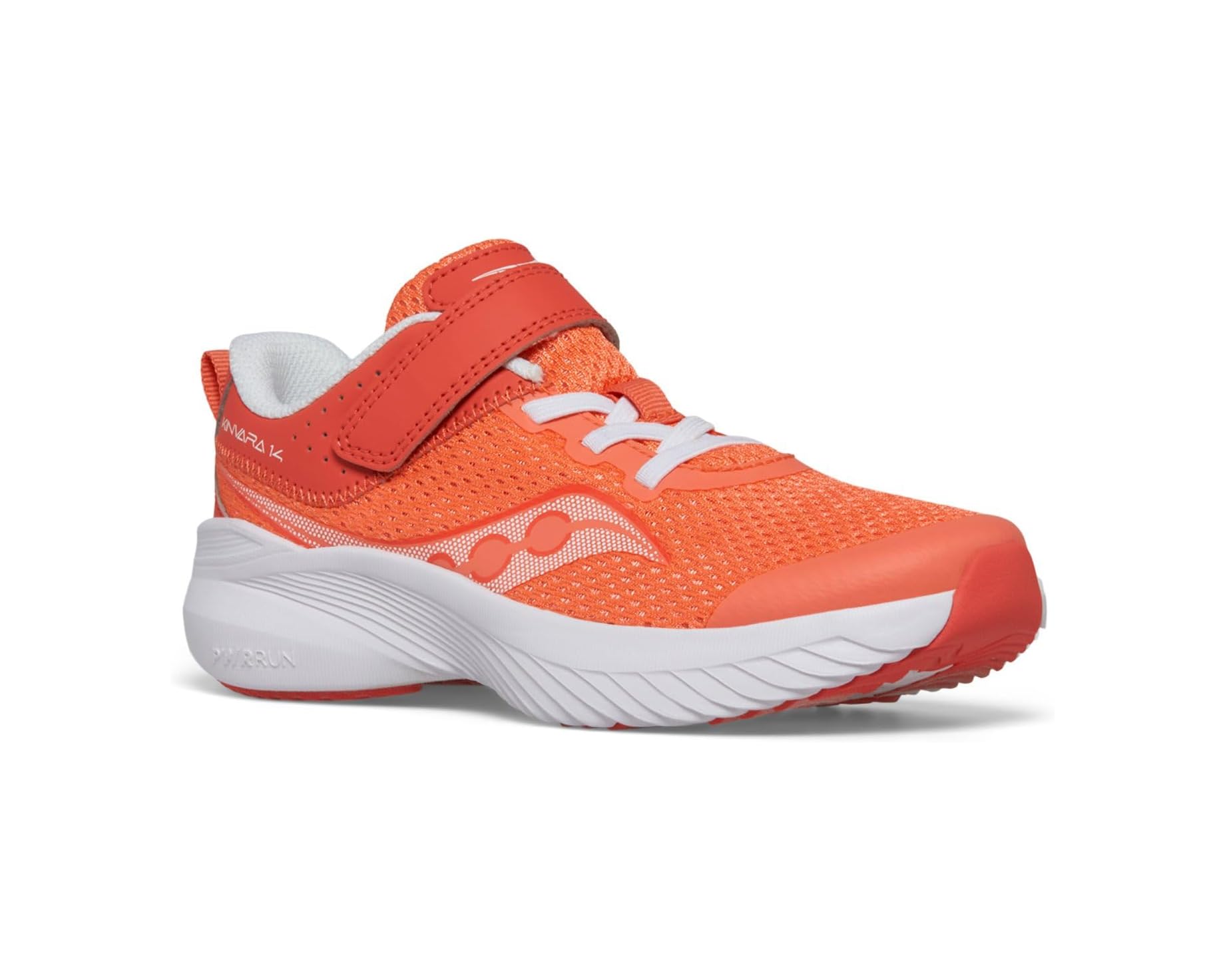 (取寄) サッカニー キッズ キンバラ 14 A/C スニーカー (リトル キッド/ビッグ キッド) Saucony kids Kinvara 14 A/C Sneakers (Little Kid/Big Kid) Coral｜ジェットラグ店