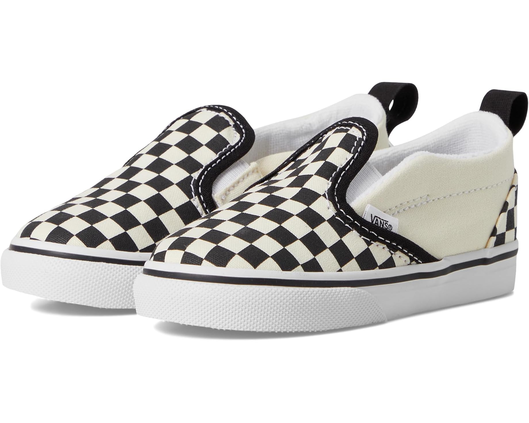 (取寄) バンズ キッズ T スリッポン V (トドラー/リトル キッド) Vans kids T Slip-On V (Toddler/Little Kid) (Checkerboard) Black/White｜ジェットラグ店 14,083円