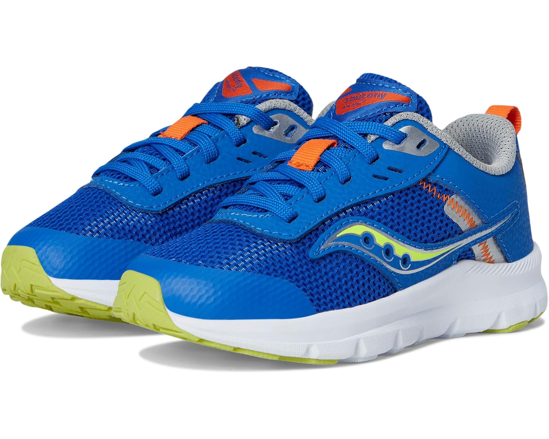 (取寄) サッカニー キッズ アクソン KDZ (リトル キッド/ビッグ キッド) Saucony kids Axon KDZ (Little Kid/Big Kid) Blue/Citron｜ジェットラグ店