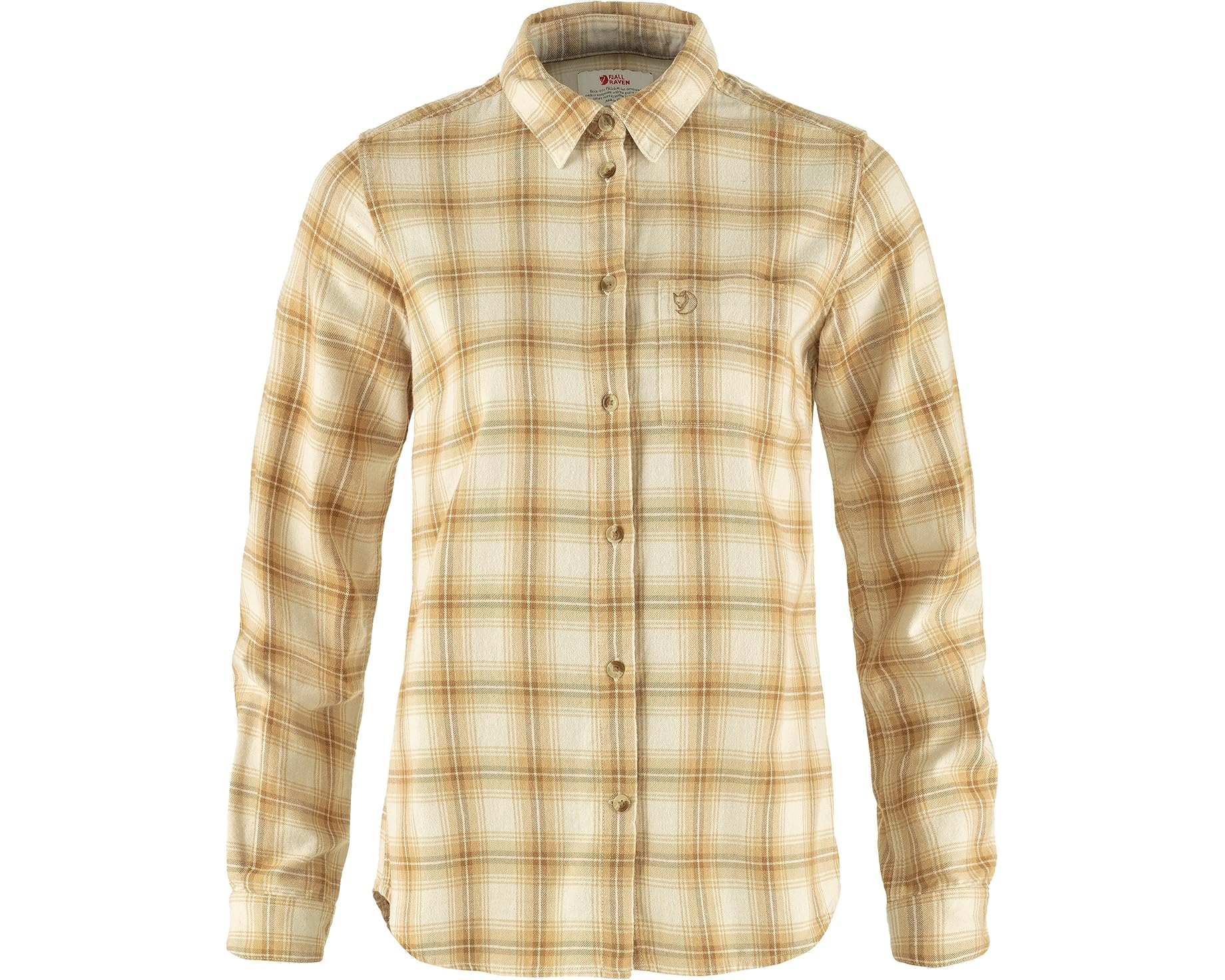 (取寄) フェールラーベン レディース フランネル シャツ Fjllrven women Ovik Flannel Shirt Chalk White/Dune Beige｜ジェットラグ店