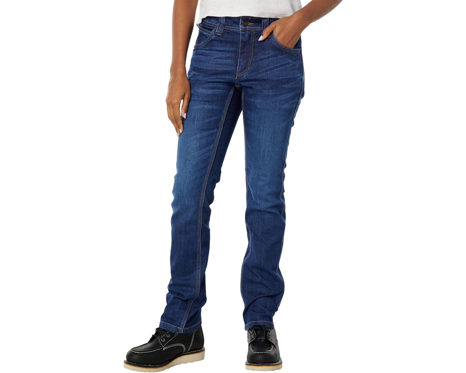 (取寄) ウルヴァリン レディース Fr (フレイム レジスタント) ストレッチ ジーンズ Wolverine women FR (Flame Resistant) Stretch Jeans Dark Rinse Denim|ジェットラグ店