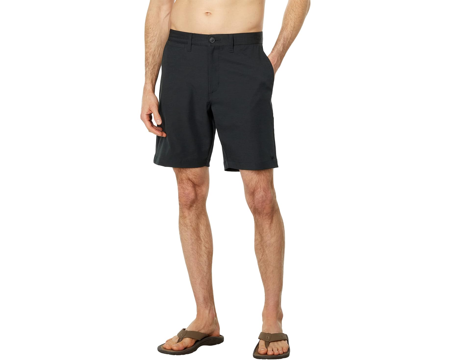 (取寄) ルーカ メンズ バック イン ハイブリット ショーツ RVCA men Back In 19" Hybrid Shorts Black｜ジェットラグ店