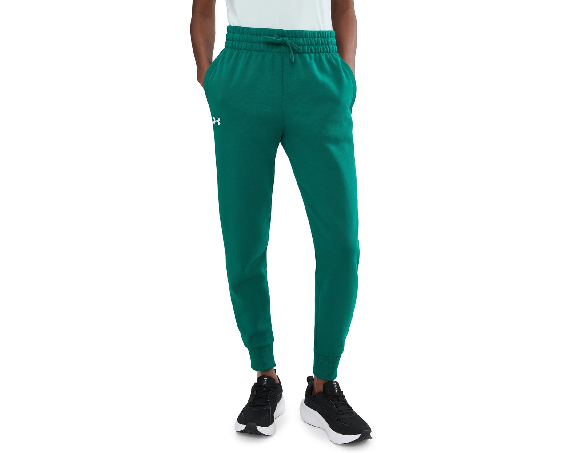 (取寄) アンダーアーマー レディース ライバル フリース ジョガーズ Under Armour women Rival Fleece Joggers Rack Green/White|ジェットラグ店